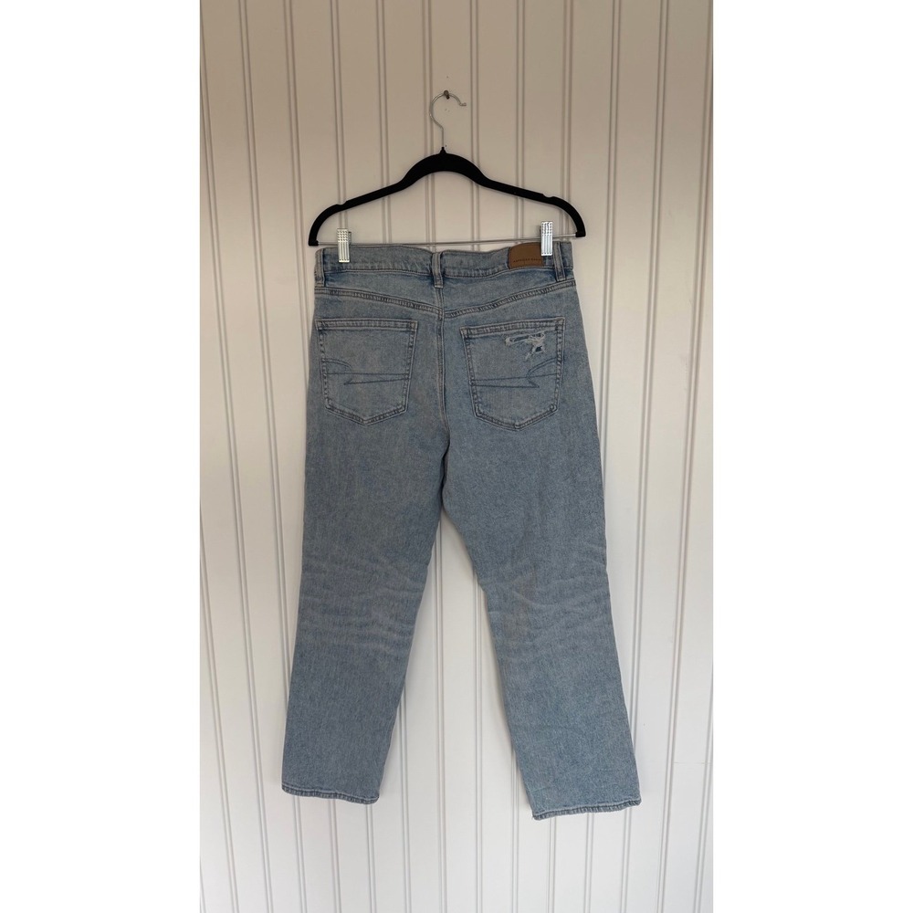 American eagle high rise ankle straight light wash jeans size 10